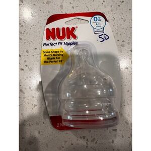 NUK Perfect Fit Silicone Nipples 0m+ Slow Flow 2 Pack Anti-Colic 94006059